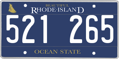 RI license plate 521265