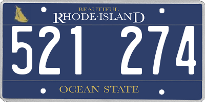 RI license plate 521274