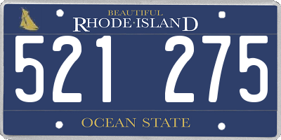 RI license plate 521275