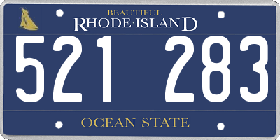 RI license plate 521283