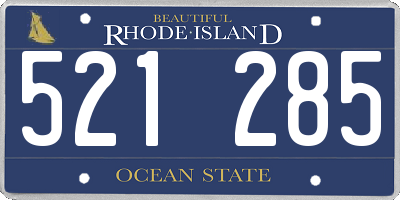RI license plate 521285