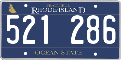 RI license plate 521286