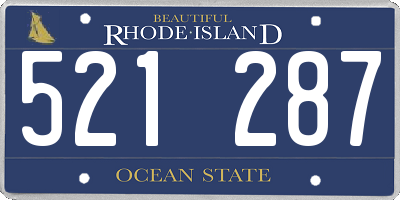RI license plate 521287
