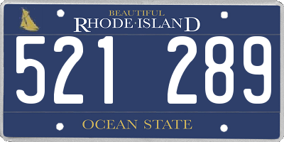RI license plate 521289