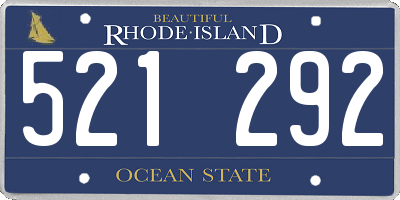 RI license plate 521292