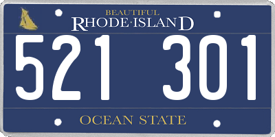 RI license plate 521301