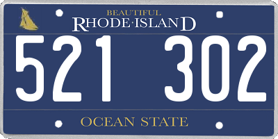 RI license plate 521302