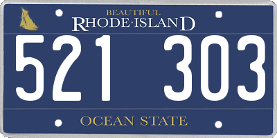 RI license plate 521303
