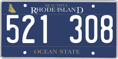 RI license plate 521308