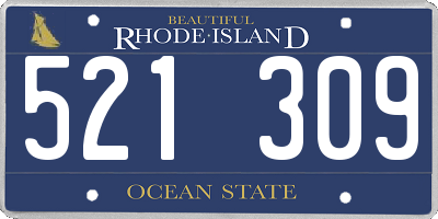 RI license plate 521309