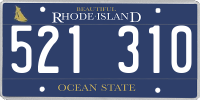 RI license plate 521310