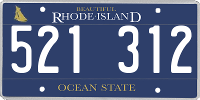 RI license plate 521312