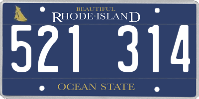 RI license plate 521314