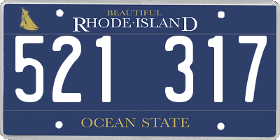 RI license plate 521317