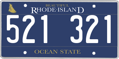 RI license plate 521321