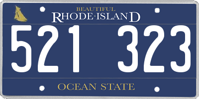 RI license plate 521323