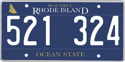 RI license plate 521324
