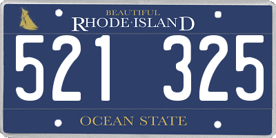 RI license plate 521325