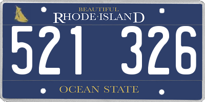 RI license plate 521326