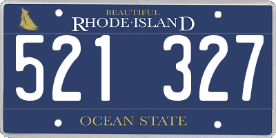 RI license plate 521327