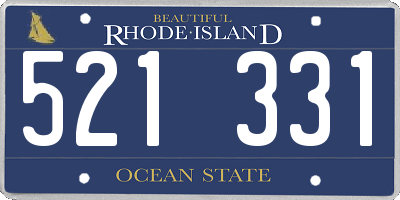 RI license plate 521331