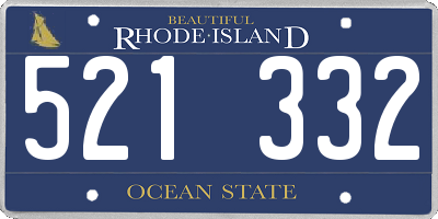 RI license plate 521332