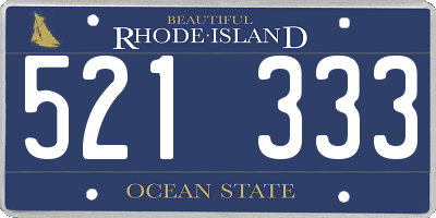 RI license plate 521333
