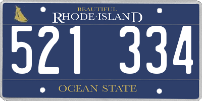 RI license plate 521334