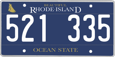 RI license plate 521335