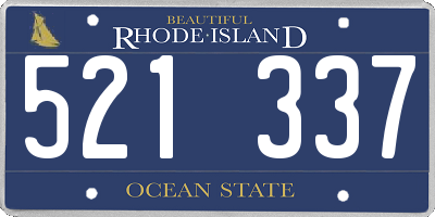 RI license plate 521337