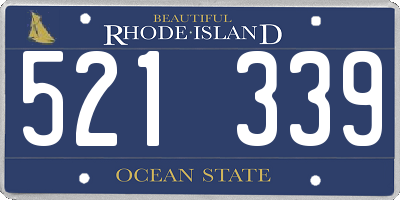 RI license plate 521339