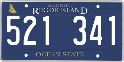RI license plate 521341