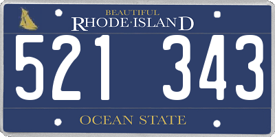 RI license plate 521343