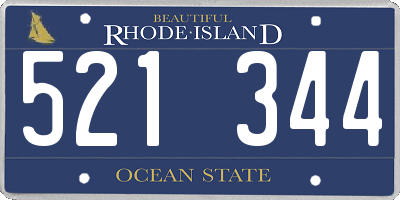 RI license plate 521344