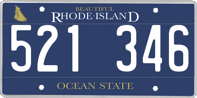 RI license plate 521346