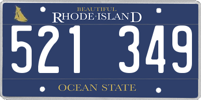 RI license plate 521349