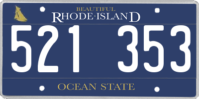 RI license plate 521353