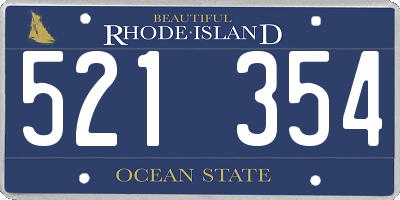 RI license plate 521354