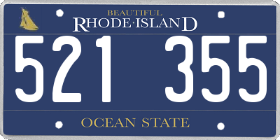 RI license plate 521355