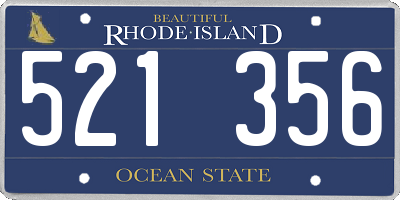 RI license plate 521356