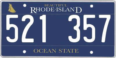 RI license plate 521357