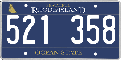 RI license plate 521358
