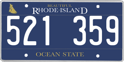 RI license plate 521359