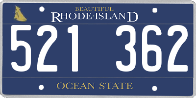 RI license plate 521362