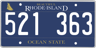 RI license plate 521363
