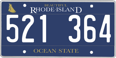 RI license plate 521364