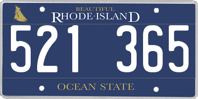 RI license plate 521365