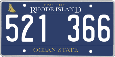 RI license plate 521366
