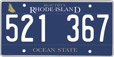 RI license plate 521367
