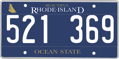 RI license plate 521369